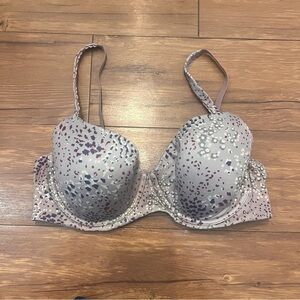 Victoria's Secret Lined Demi Bra Size 36D Gray Purple Speckled Underwire